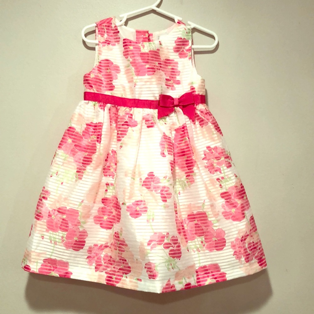 Beautiful pink and white flower spring dress